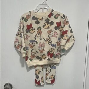 Disney Kids Set - Cream with Mickey Mouse Characters